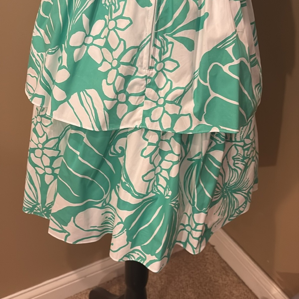 Lilly‎ Pulitzer Rita Marie V-neck Ruffle Spearmint Floral Dress - Picture 9 of 10